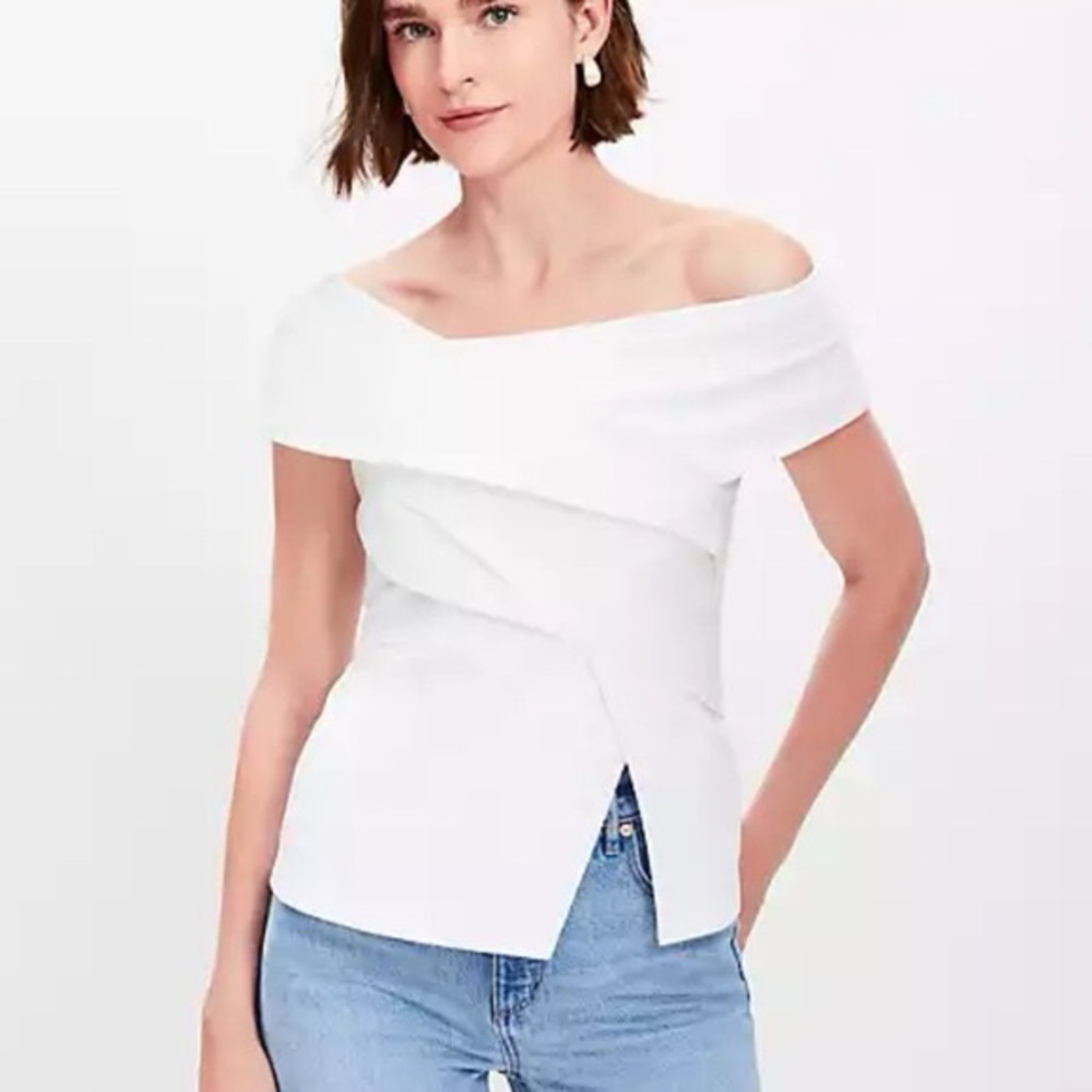 LOFT  Off-Shoulder White Top
